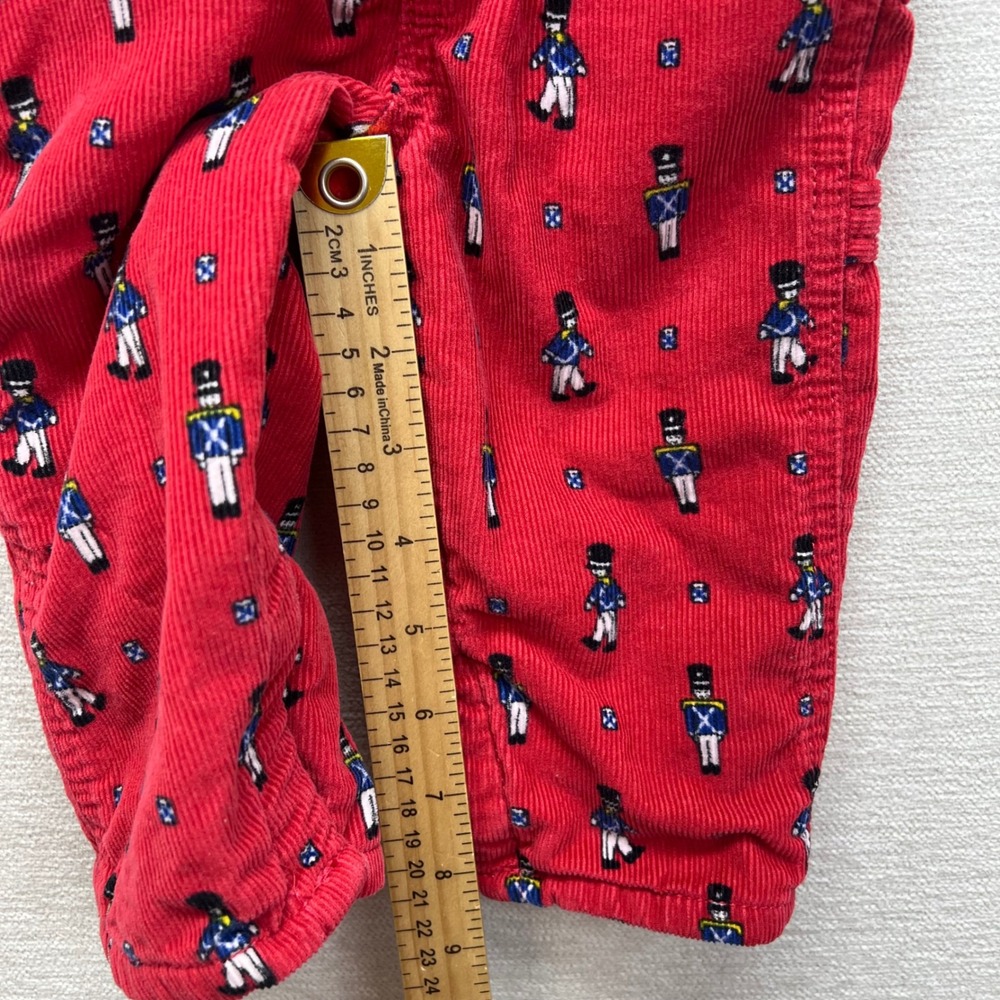 OshKosh Bgosh‎ Vestback Kids Red Corduroy Nutcracker Soldier Lined Overalls 12M - Picture 7 of 11